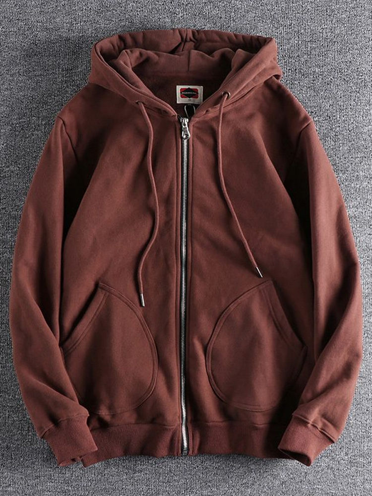 Streetwear Brand Hoodie - Kardigan Hoodie Pria dengan Resleting, Bahan