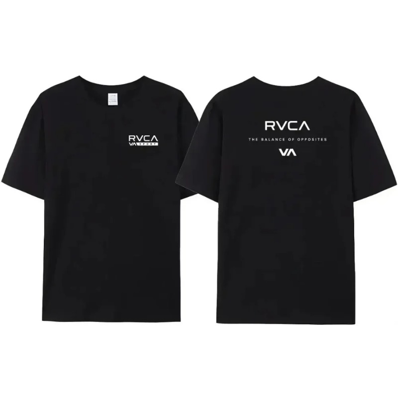 RVCA T Shirt Pria Wanita Hitam - Streetwear Brand Designer ulasan dan harga