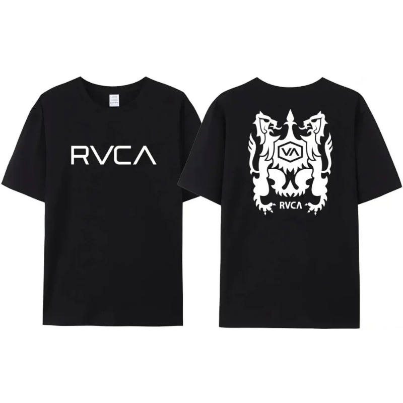RVCA T Shirt Pria Wanita Hitam - Streetwear Brand Designer ulasan dan harga
