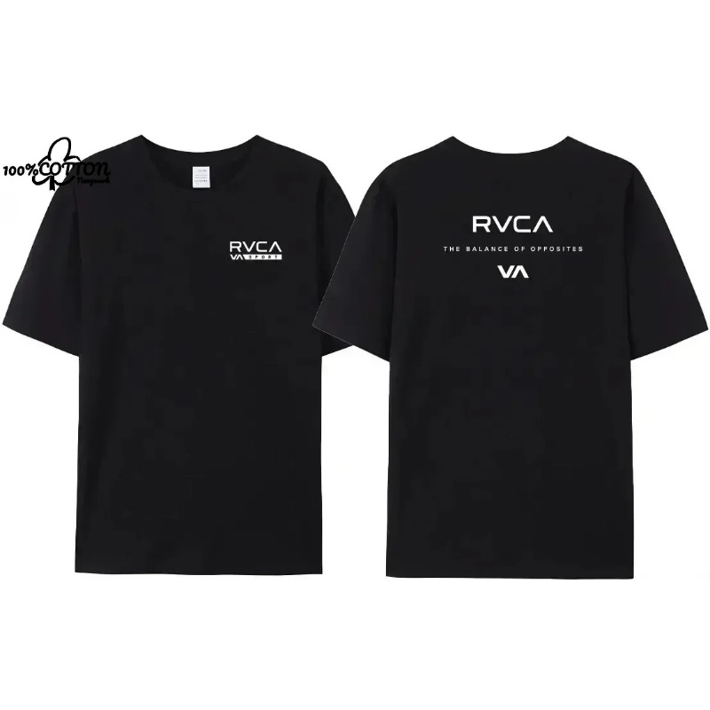 RVCA T Shirt Pria Wanita Hitam - Streetwear Brand Designer ulasan dan harga
